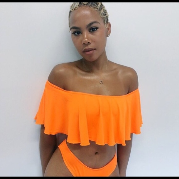 cute orange bathing suits