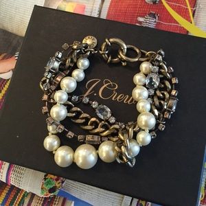J.Crew Pearl and Chain Bracelet