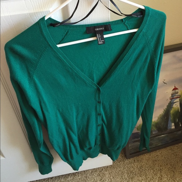 Forest green cardigan