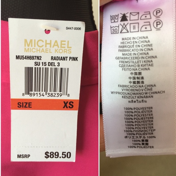 MICHAEL KORS ZIP-FRONT FUCHSIA COLOR BLOUSE. - Picture 4 of 4