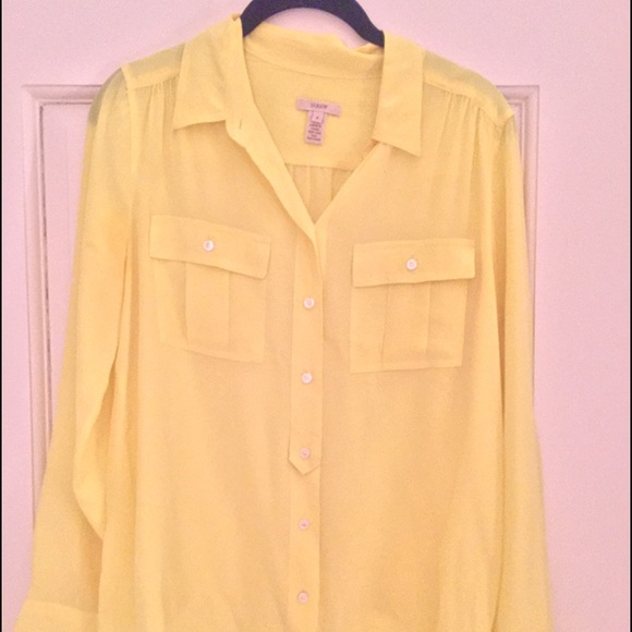 Yellow silk JCrew "Blythe" blouse. Like new.