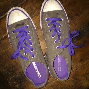 grey & purple converse