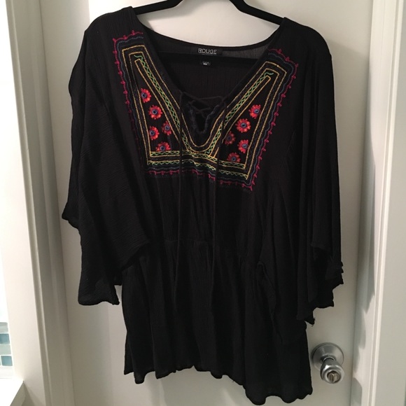 Black peasant top