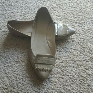 Nine West flats (Tan) and  satin J. Crew flats