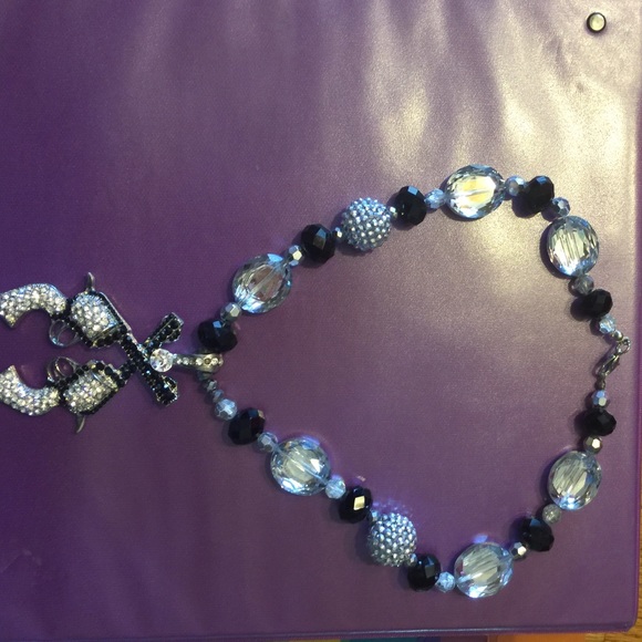 Mega bling pistol necklace!