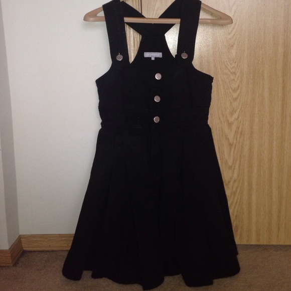 Black overall dress