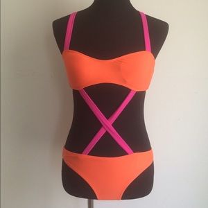 Neon Cutout Swimsuit