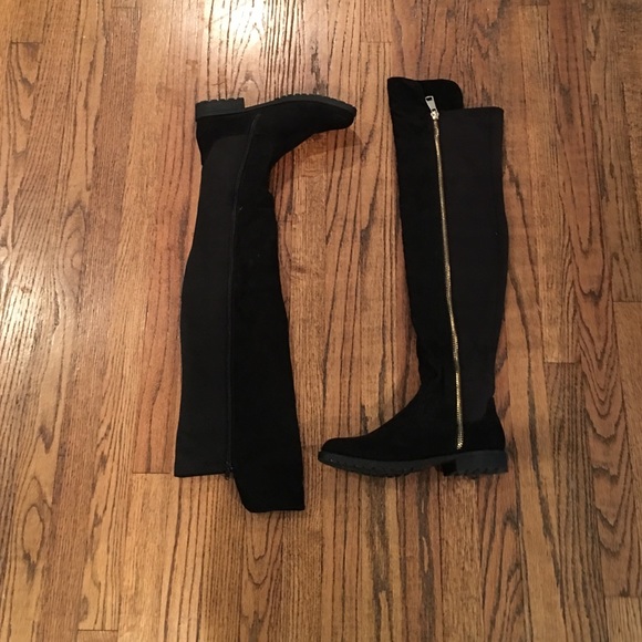 Shoes - Over the knee black boots