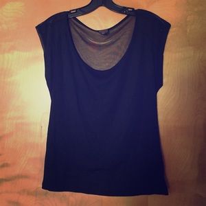2b Bebe Black Mesh Top