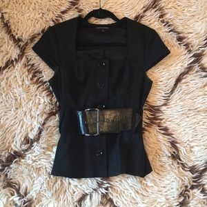 Express short sleeve jacket with thick belt
