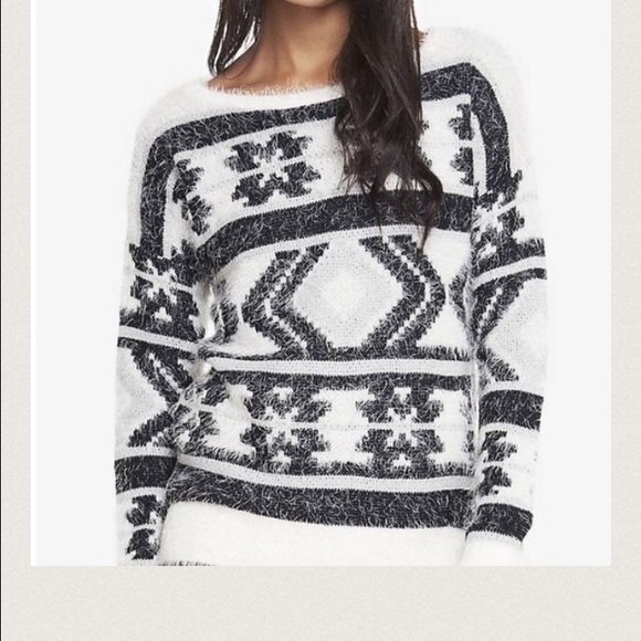 Express Fuzzy Aztec Sweater