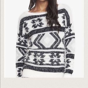Express Fuzzy Aztec Sweater