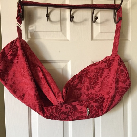 Red damask yoga bag
