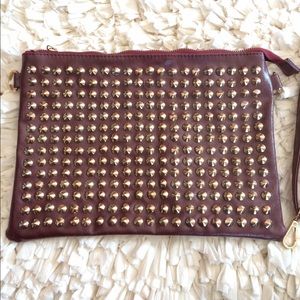 Maroon studded bag