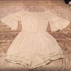 Boho off the shoulder romper!!