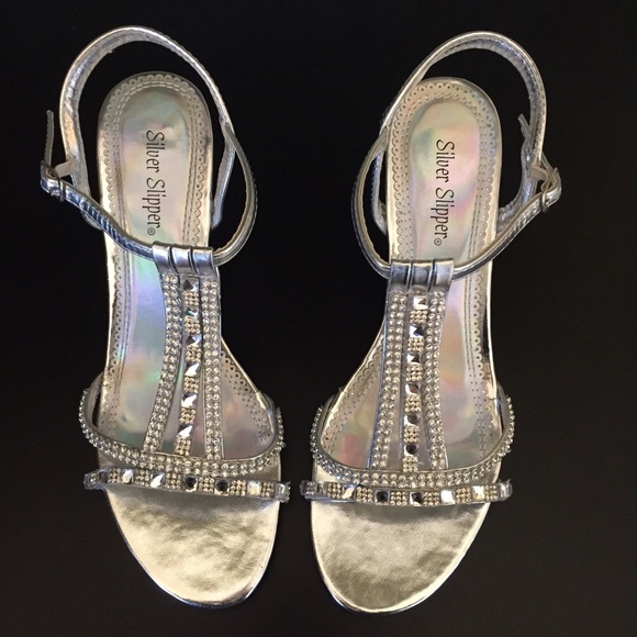 Silver Rhinestone Heels