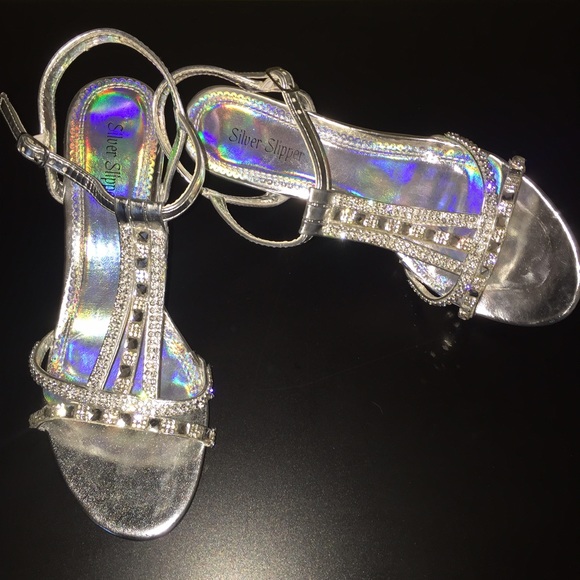 Silver Rhinestone Heels - Picture 2 of 4