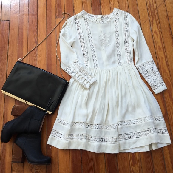 Asos White Lace Trim Dress