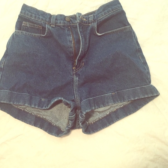 High waisted jean shorts