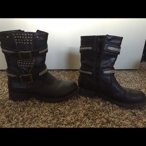 Black studded boots