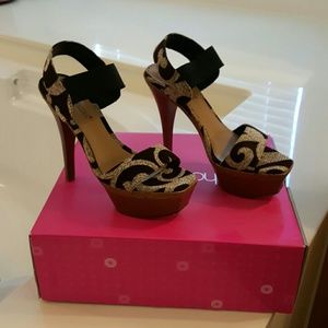 Brown platform heels