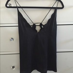 Black silk tank