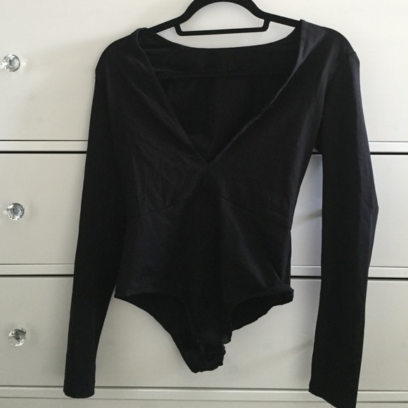 Black vneck one piece