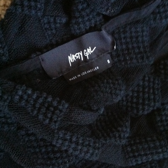 Nasty Gal Black Sheer Crop Top Sz S - Picture 3 of 4