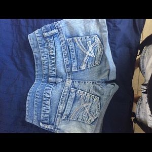 High rise jean shorts