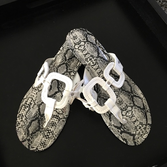 Animal print flip flops
