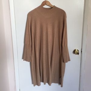 ASOS camel mock neck sweater dress