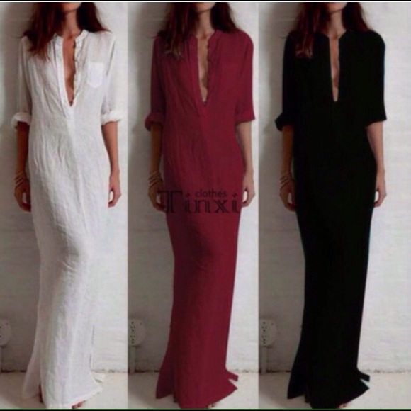 Boyfriend shirt maxi dress - Picture 2 of 3