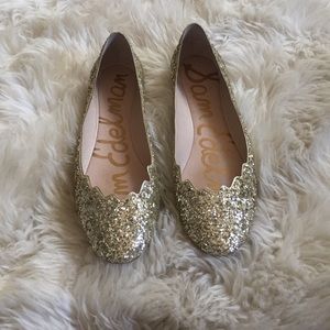 Sam Edelman gold sparkly flats