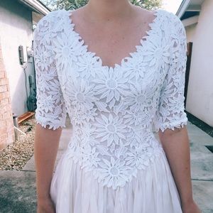 RESERVED FOR ASHLEY Boho 70s Vintage Wedding Dress