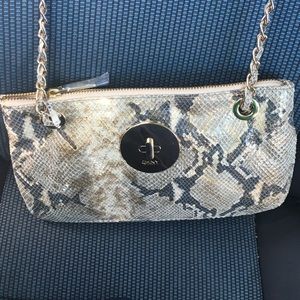 PRICE DROP! DKNY cross body faux snakeskin purse.
