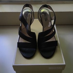 Michael Kors snake embossed leather Farris Sandal