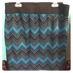 Chevron knit pencil skirt