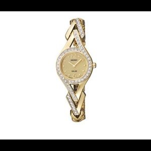 Brand New Seiko Gold Watch with Swarovski Crystal