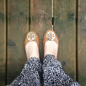 Tory Burch Reva Tan Flats