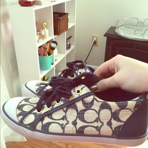 Navy and Ivory Coach Sneakers
