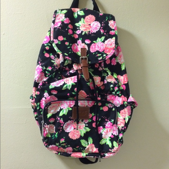 VS PINK NEON FLORAL BACKPACK
