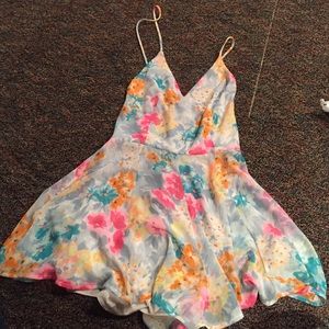 Open back floral romper