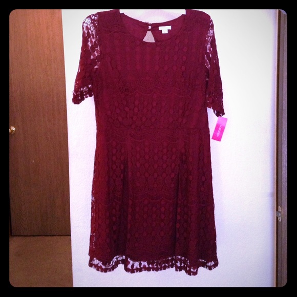 Burgundy skater dress