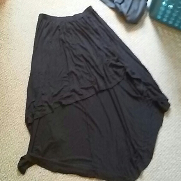 Black High-Low Maxi Skirt