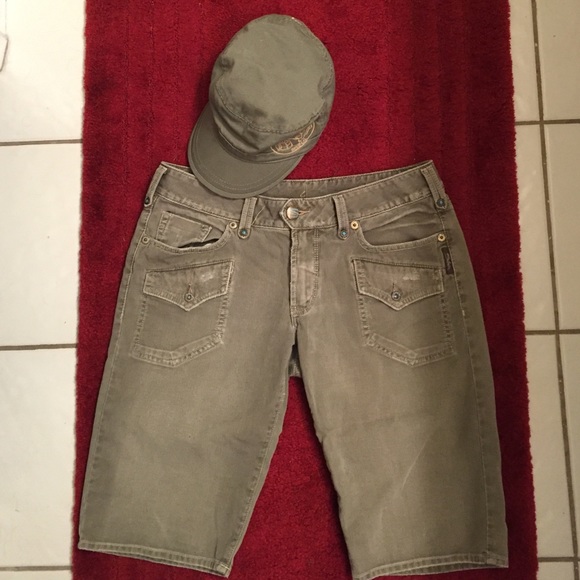 Silver Knee Length Shorts
