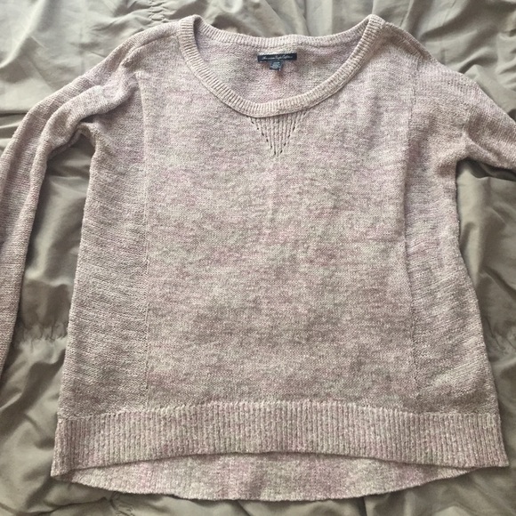 Pink and grey sweater with some silver thread - Picture 2 of 6