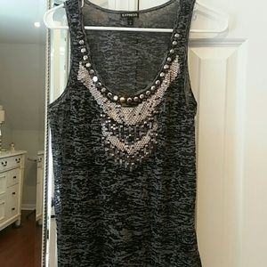 Express sequin burnout tank