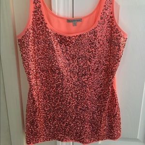 Coral Sequin Charlotte Russe top