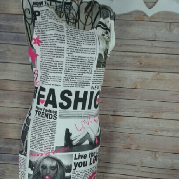 Bodycon newspaper style dress