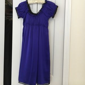 Betsey Johnson size 2 royal blue 100% silk dress